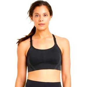New All in Motion Womens Black High Support Seamless Bonded Sports Bra Size XL